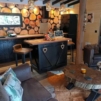Zona de estar de Angels Cabin