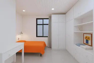 Cama o camas de una habitación en Suite con terraza y jacuzzi privada en Maspalomas