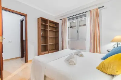 Cama o camas de una habitación en Home2Book Bright Retreat with Pool, Sardina Beach