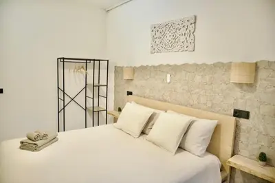 Cama o camas de una habitación en Modern Flat 6 pax Las Canteras