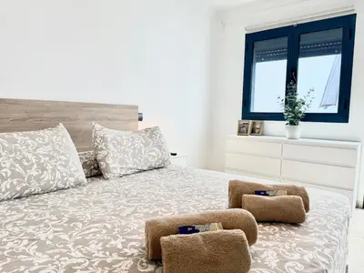 Cama o camas de una habitación en Brisa de mar canteras