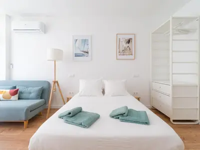 Cama o camas de una habitación en Downtown Studio Canteras