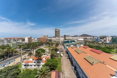 Vista general de Las Palmas de Gran Canaria o vista desde el apartamento