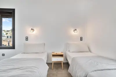 Cama o camas de una habitación en Villa Aurea, Piscina privada, Solárium, Vistas
