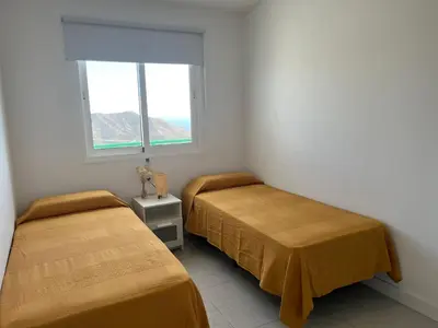 Cama o camas de una habitación en Monte Paraíso Beach