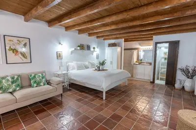 Cama o camas de una habitación en Hacienda La Miranda
