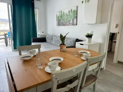 Zona de estar de playa del cura apartment with terrace