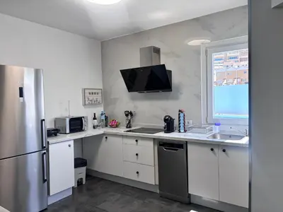 Una cocina o zona de cocina en Arguineguín prívate pool