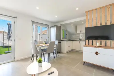 Una cocina o zona de cocina en Modern house with sea views, pool and a chillout terrace