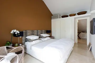 Cama o camas de una habitación en Chalet adosado en Pasito BM17