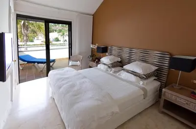 Cama o camas de una habitación en Chalet adosado en Pasito BM17