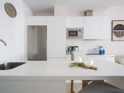 Una cocina o zona de cocina en Amanece cerca de la Playa de Las Canteras BT2B