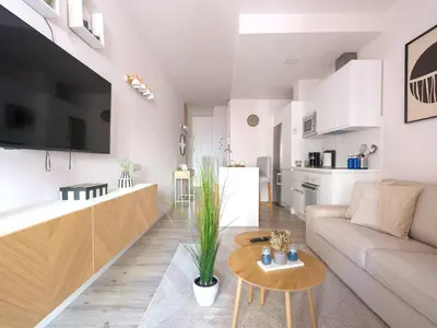 Una cocina o zona de cocina en Amanece cerca de la Playa de Las Canteras BT2B