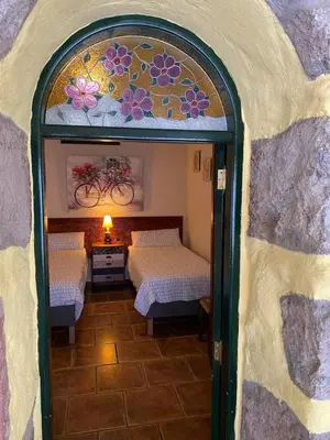 Cama o camas de una habitación en Casa Rural el Palmito, privater Pool