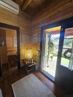 Cama o camas de una habitación en CABAÑA Mirador de las Lagunetas