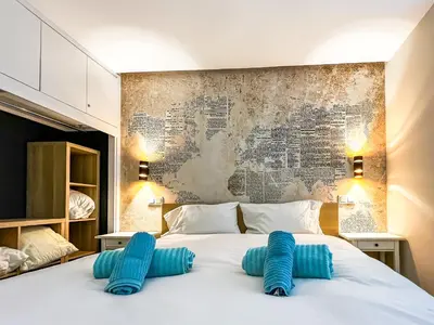 Cama o camas de una habitación en Casa Arno - Lovely Renovated Apartment In Playa De Mogan