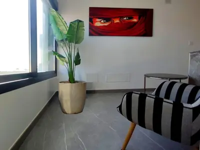 Zona de estar de Holiday Home Atemberaubende Villa mit passender Aussicht by Interhome