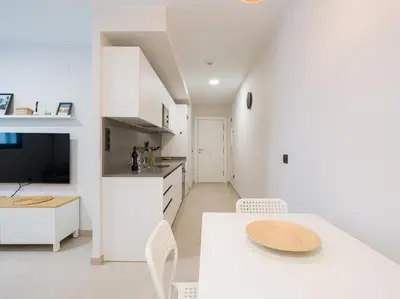 Una cocina o zona de cocina en Acogedor apartamento en Las Canteras