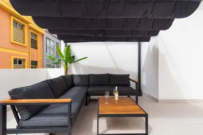 Zona de estar de Calm & Modern Apt for 4 Las Canteras