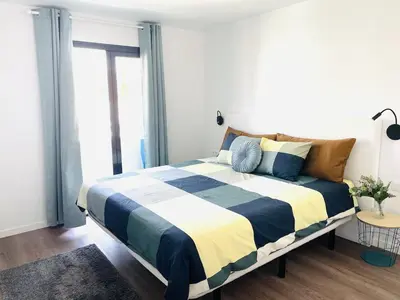 Cama o camas de una habitación en Canaima Zen - Sea View, Terrace & Heated Pool