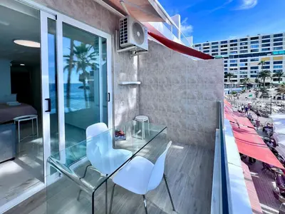 Zona de estar de Apartment on the Beachfront in Patalavaca