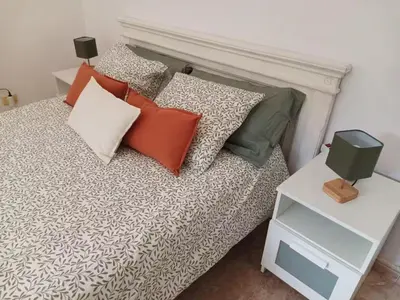 Cama o camas de una habitación en Tranquil Villa La cabaa Galdar