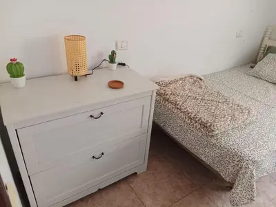 Cama o camas de una habitación en Tranquil Villa La cabaa Galdar