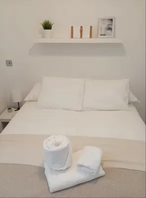 Cama o camas de una habitación en Villa Ravi Puerto Rico, Gran Canaria