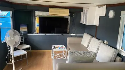 Zona de estar de Relax in pasito blanco camping house