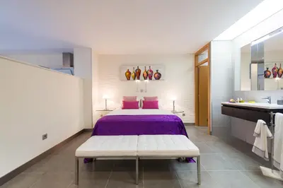 Cama o camas de una habitación en Suites Garden Loft El Greco