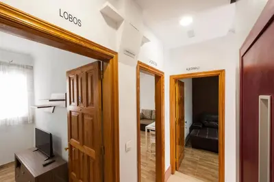 Una televisión o centro de entretenimiento en Viviendas Vacacionales Las Palmas Urban Center