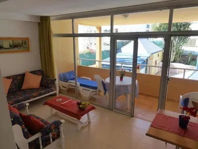 Zona de estar de Apartamentos Belmonte