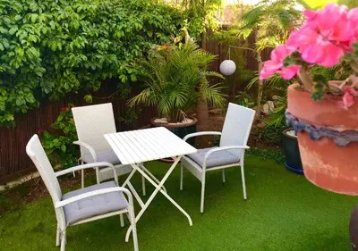 Jardín al aire libre en Villa Mateo