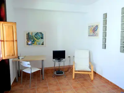 Una televisión o centro de entretenimiento en Casa Nieves de Igueste