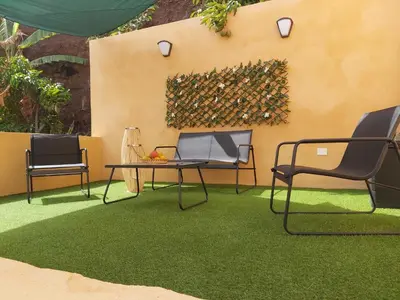 Jardín al aire libre en La Casita de la Playa