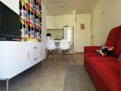 Una cocina o zona de cocina en HUELLA CANARIA Complejo LAS OLAS