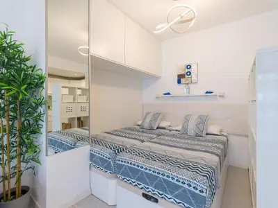 Cama o camas de una habitación en Casa Blanca Las Canteras