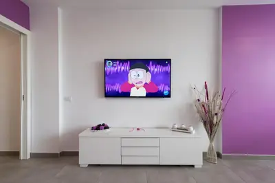 Una televisión o centro de entretenimiento en Apartamentos Karma