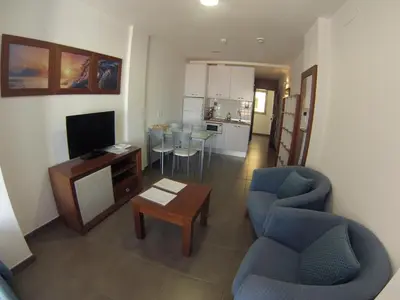 Una televisión o centro de entretenimiento en Loft Canteras