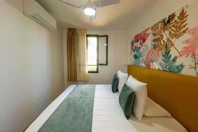 Cama o camas de una habitación en Apartamentos Cordial Judoca Beach