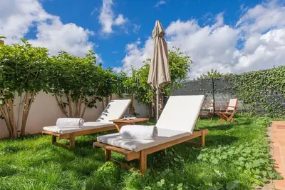 Jardín al aire libre en Villa Los Almendros