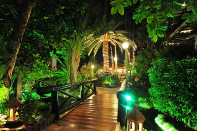 Jardín al aire libre en Hotel Parque Tropical