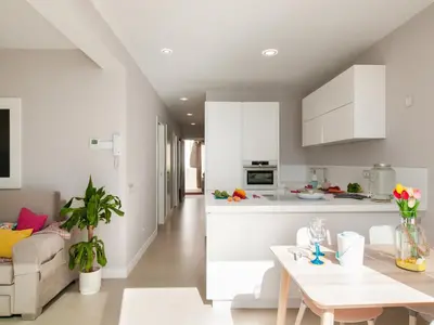 Una cocina o zona de cocina en Bungalow Playa del Aguila II over the sea by VillaGranCanaria