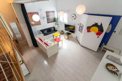 Zona de estar de Australia Loft next to the beach