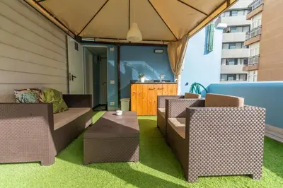 Zona de estar de Mexico Suite- Private terrace. Air conditioned