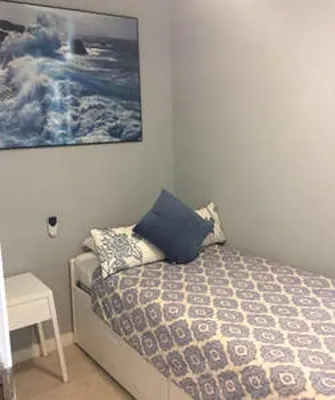 Cama o camas de una habitación en Primera linea de Playa de las Burras