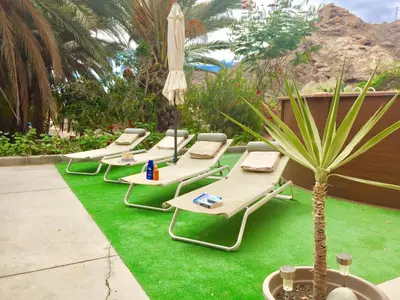 Jardín al aire libre en TAURO GOLF & BEACH VILLA