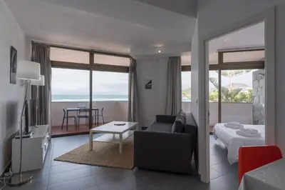 Zona de estar de Vista Dorada al mar balcón-Wifi By CanariasGetaway