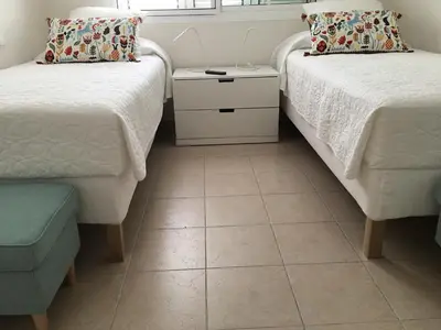 Cama o camas de una habitación en Vivienda Las Velas