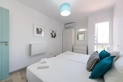 Cama o camas de una habitación en Bungalow tipo duplex en Sonneland, Maspalomas